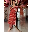 Libas Womens Printed Cotton Straight Kurta With