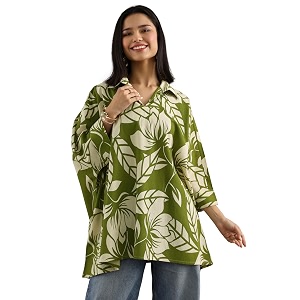 Libas Womens Printed Cotton Straight Kurti for