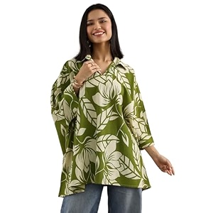 Libas Womens Printed Cotton Straight Kurti for