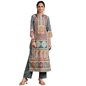 Libas Womens Printed Crepe Straight Kurta for