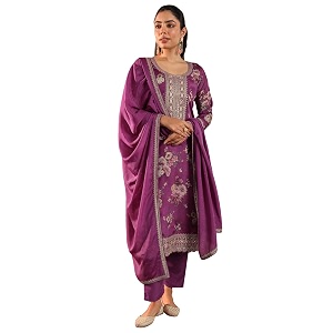 Libas Womens Printed Silk Blend Straight Kurta