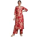 Libas Womens Printed Silk Blend Straight Kurta