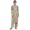Libas Womens Printed Silk Blend Straight Kurta