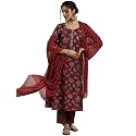 Libas Womens Printed Silk Blend Straight Kurta