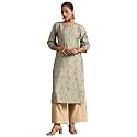 Libas Womens Printed Silk Straight Kurta for