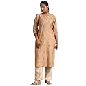 Libas Womens Printed Silk Straight Kurta for