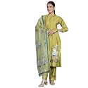 Libas Womens Self Design Silk Blend Straight