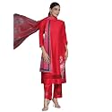 Libas Womens Self Design Silk Blend Straight