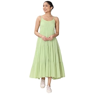 Libas Womens Solid Cotton Fit and Flare