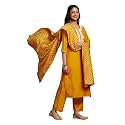 Libas Womens Solid Silk Blend Straight Kurta