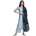 Libas Womens Solid Silk Blend Straight Kurta