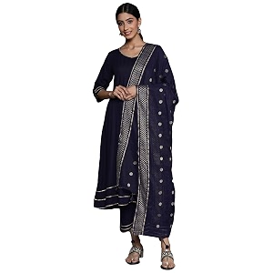 Libas Womens Solid Viscose Straight Kurta With