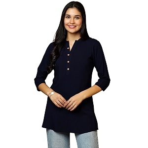 Libas Womens Solid Viscose Straight Kurti for