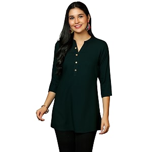 Libas Womens Solid Viscose Straight Kurti for