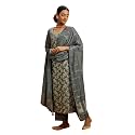 Libas Womens Woven Design Silk Blend Straight
