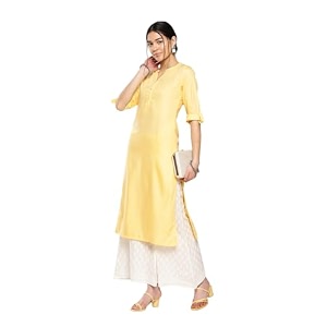 Libas Womens Woven Design Viscose Straight Kurta