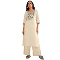 Libas Womens Yoke Design Cotton Straight Kurta