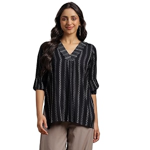 libas woven design rayon straight kurti for women