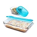 Libbey Baker’s Premium 4 Piece Glass Baking Dish Set, Multipurpose, Space Saving Casserole Dish with Lid Set, Baking Glassware for Potlucks, Leftovers