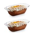 Libbey Baker’s Premium 2-Piece Glass Bread Loaf Pan Baking Dish Set, Space-Saving Glass Bakeware set for Bread, Loaf, and Pound Cakes