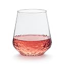 Libbey Hammered Stemless Wine Glasses Set of 8, 17.75-ounce, Dishwasher-Safe, Chiseled Textured Glassware Set, All Purpose Wine Glasses for Everyday Use