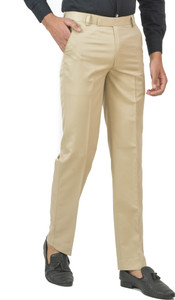 libbys men slim fit black cotton blend trousers