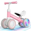 Liberry Baby Balance Bike Ride Toy for 1 2 Years Old Light Up Wheels, Pink