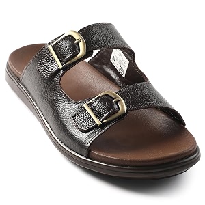 Liberty Healers Black Brown Slippers for