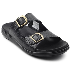 Liberty Healers Black Brown Slippers for