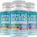 Liberty Lifestyle 8 in 1 Immune Supplement with Echinacea, Vitamin C and Zinc 50mg, Vitamin D 5000 IU, Turmeric Curcumin & Ginger, B6, Elderberry 180 Count (Pack of 3)