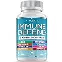 Liberty Lifestyle 8 in 1 Immune Supplement with Echinacea, Vitamin C and Zinc 50mg, Vitamin D 5000 IU, Turmeric Curcumin & Ginger, B6, Elderberry, 60 Capsules