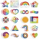Libima 180 Pcs Sensory Stickers Textured Fidget for Office, Rainbow Colors