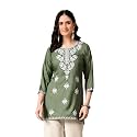 LIBOZA Women39s Chikankari Embroidered Short Kurti Rayon