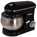 Libra Digital Stand Mixer with Inbuilt Presets | Multifunctional 1300 Watts Dough Kneader | 5.5 Lit SS Bowl | 4 Safety Features | Metal Gears &amp; Planetary Rotation, Black