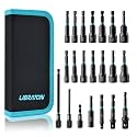LIBRATON 21PCS Magnetic Nut Driver Set, Impact Drill Driver Bit Set 1/4"