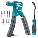 LIBRATON Plastic Rivet Gun Kit with Fastener Remover, 90 Degree Angle