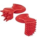 Lick'em Tongue Cat Scratcher Brush Combo Set – Funny Novelty Gag White Elephant Gift for Cat Lovers, Red, Model