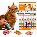 Lickable Cat Treats, Mixed Variety Puree Food Topper, 45 Tubes