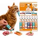 Lickable Cat Treats, Mixed Variety Puree Food Topper, 20 Tubes