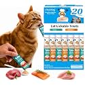 Lickable Cat Treats, Seafood Variety Puree Food Topper, 20 Tubes