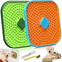 Licking Mat for Dogs, Crate Lick Mats Slow Feeder,Dog Cage Training Tools Pet Licking Mat Slow Feeder for Peanut Butter Kennel Therapy Dog Lick Pads for Boredom Anxiety (2pcs)