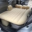 Multifunctional Inflatable Car Travel Bed Mattress Universal Car Back Seat Travel Air Inflation with Two Air Pillows Car Air Pump Travel Car Bed Air Sofa Sleeping Pad Bed (Cream)