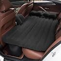 Multifunctional Inflatable Car Travel Bed Mattress Universal Car Back Seat Travel Air Inflation with Two Air Pillows Car Air Pump Travel Car Bed Air Sofa Sleeping Pad Bed (Black)