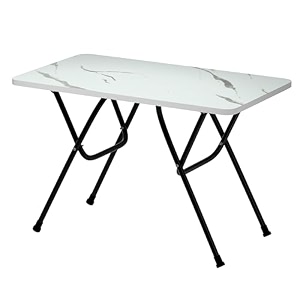 lidbox multi-purpose foldable and portable 2-seater dining table  engineered plywood top amp powder coated finish  compact dining table for home amp kitchen w white