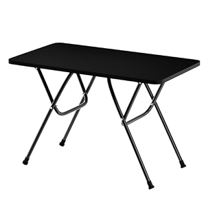 lidbox multi-purpose foldable and portable 2-seater dining table  engineered plywood top amp powder coated finish  compact dining table for home amp kitchen w black