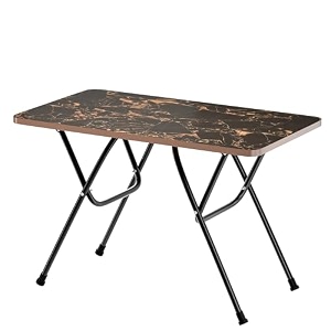 lidbox multi-purpose foldable and portable 2-seater dining table  engineered plywood top amp powder coated finish  compact dining table for home amp kitchen w golden