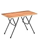 LIDBOX Multi-Purpose Foldable and Portable 2-Seater Dining Table | Engineered Plywood Top &amp; Powder Coated Finish | Compact Dining Table for Home &amp; Kitchen (W Wood)