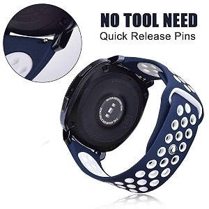 strap belt compatible with one plus watch strap size - 22mm navy blue and white
