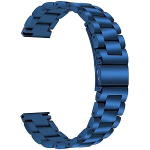 strap belt compatible with one plus watch strap size - 22mm - metal stainless steel chain blue