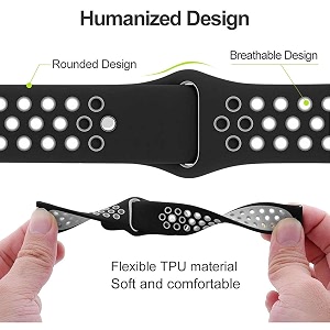 strap belt compatible with one plus watch strap size - 22mm black and white